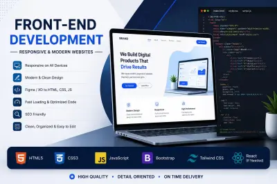 تحويل تصاميم Figma أو XD إلى موقع متكامل باستخدام Front-End احترافي