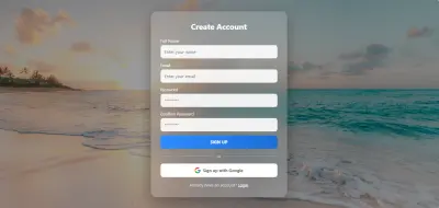 تصميم صفحة تسجيل حساب (Register Form) احترافية ومتجاوبة بتصميم عصري