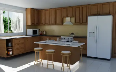 سأقوم بتصميم وتجميع مشهد ثلاثي الأبعاد واقعي مع رندر احترافي