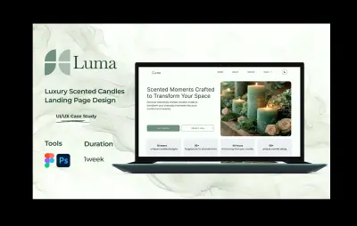 تصميم صفحة هبوط احترافية لعلامة تجارية للشموع المعطرة