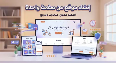 تصميم موقع إلكتروني احترافي من صفحة واحدة (Landing Page)