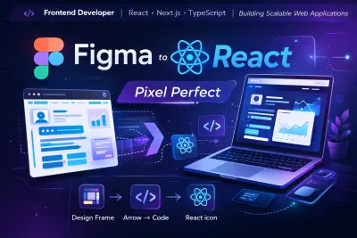 سأقوم بتحويل تصميم Figma إلى صفحة ويب باستخدام React تحتوي على أربعة أقسام وبدقة عالية