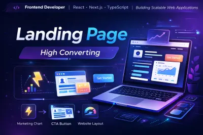 سأقوم بتصميم وتطوير Landing Page تحتوي على ثلاثة أقسام لعرض منتج أو خدمة