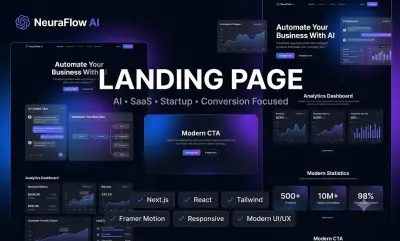 تصميم وبرمجة Landing Page احترافية باستخدام React و Next.js