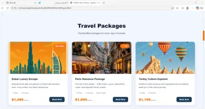 Front-End Travel Website Development Service