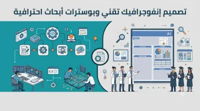 تصميم إنفوجرافيك تقني وبوسترات أبحاث احترافية