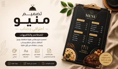 تصميم منيو احترافي وجذاب