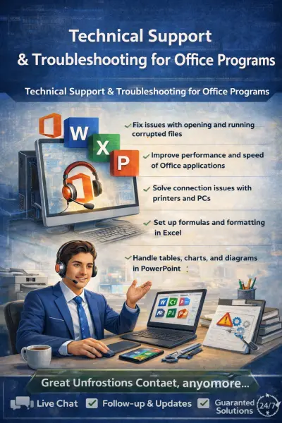 الدعم الفني وحل مشاكل برامج مايكروسوفت أوفيس