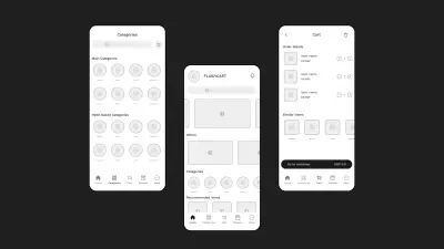 تصميم 5 شاشات Wireframe احترافية لتطبيقات الموبايل