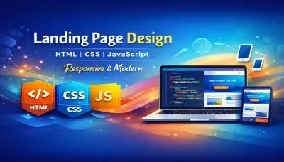 صفحة ويب احترافية باستخدام HTML , CSS and JS
