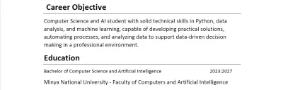كتابة وتنسيق CV احترافي قابل للتعديل
