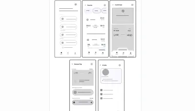 عمل Wireframe بسيط ل3 شاشات  UI/UX
