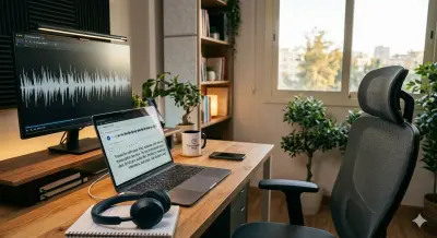 تفريغ الملفات الصوتية العربية والإنجليزية إلى نص مكتوب