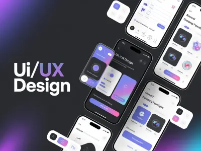 صورة العمل أقدم لك خدمة تصميم واجهات UI/UX احترافية على Figma لتطبيقات الموبايل والمواقع.