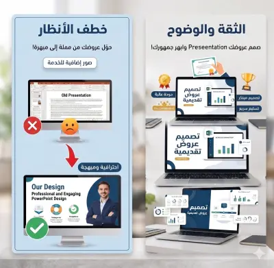 تصميم عروض تقديمية (PowerPoint) احترافية ومبتكرة لشركتك أو مشروعك.