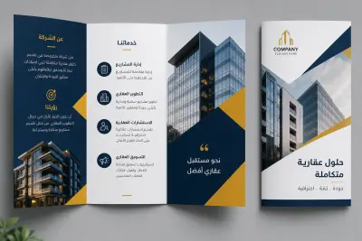 تصميم بروشور احترافي (ثنائي أو ثلاثي الطي) بشكل منظم وجذاب