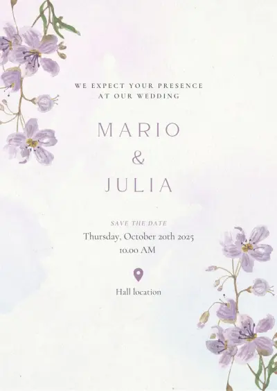 تصميم دعوة زفاف أنيقة ومميزه