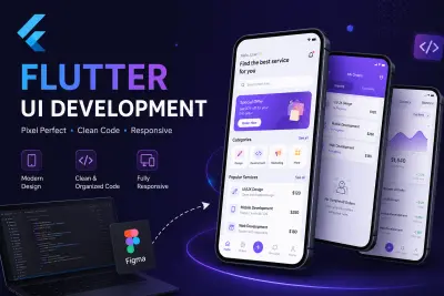 تنفيذ واجهات Flutter UI باحترافية من تصميمك الجاهز
