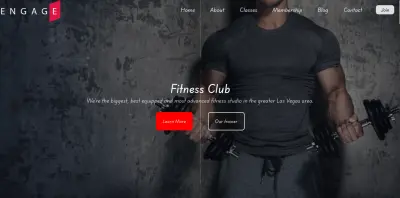 تطوير واجهة موقع رياضي (Fitness Club) احترافية ومتجاوبة