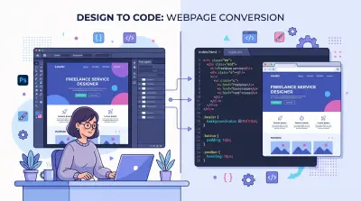 تحويل تصميم PSD أو XD إلى HTML, CSS, JavaScript