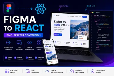 تحويل تصميم Figma إلى React.js بدقة واحترافية