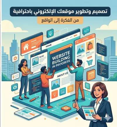 نشاء موقع إلكتروني متكامل (تعريفي، متجر، أو مدونة) بتصميم عصري