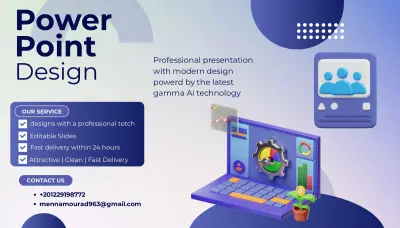 أقدم خدمة تصميم عروض تقديمية احترافية باستخدام PowerPoint وGamma AI.