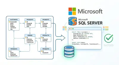 تصميم وتنفيذ قواعد البيانات (ERD + Mapping) على SQL Server