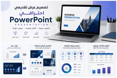 تصميم عرض تقديمي احترافي PowerPoint بشكل بسيط وجذاب