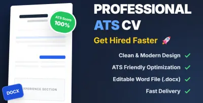 تصميم سيرة ذاتية CV حديثة ومنظمة وجذابة بنظام ATS