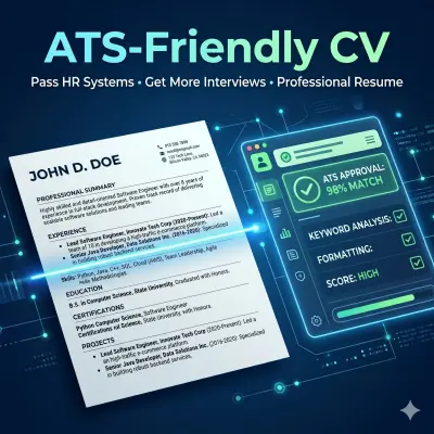 تصميم سيرة ذاتية CV حديثة ومنظمة وجذابة بنظام ATS
