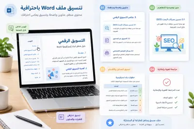 تنسيق ملفات Word بشكل احترافي وتنظيم المحتوى بالكامل