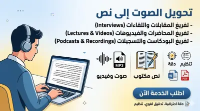 تفريغ الصوتيات الإنجليزية إلى نص مكتوب بدقة واحترافية