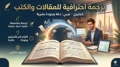 ترجمة احترافية (إنجليزي - عربي) للمقالات والكتب مع الحفاظ على روح النص