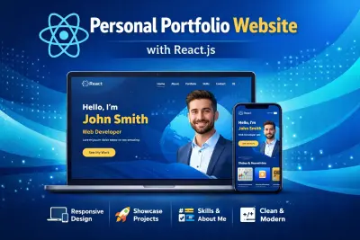 تصميم موقع Portfolio احترافي باستخدام React (تصميم متجاوب وسريع)