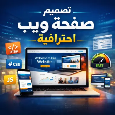 تصميم وتطوير صفحة ويب احترافية باستخدام HTML وCSS وJavaScript