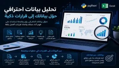 تجهيز وتنظيف البيانات (Data Cleaning): ترتيب وتنقية ملف البيانات الخاص بك من الأخطاء والتكرارات، وسد الفجوات والقيم المفقودة لضمان دقة التحليل بنسبة 100%.