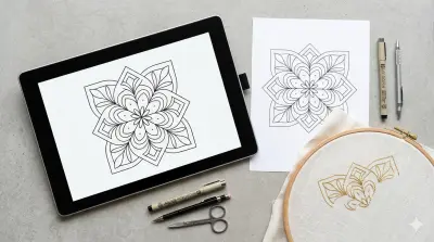 تصميم باترونات (Patterns) مخصصة للتطريز اليدوي أو بطاقات الدعوة