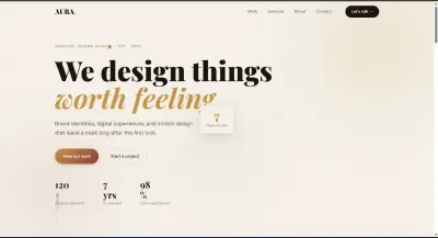 تصميم موقع وكالة إبداعية فاخر بتصميم Editorial عصري
