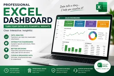 تصميم داشبورد احترافي باستخدام Excel لتحليل البيانات