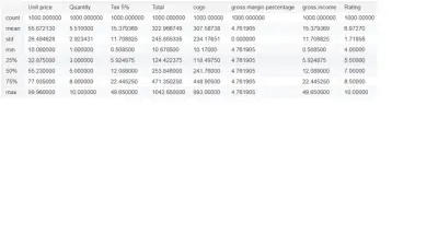 تحليل إحصائي وأتمتة معالجة البيانات المالية (Financial Sample) باستخدام Python