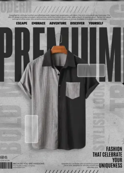 تصميم بوستر إعلاني (Social Media) لبراند ملابس شبابية بلمسة مودرن"