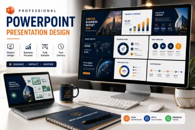 سأصمم عرض تقديدمي PowerPoint احترافي ومميز للشركات والطلاب