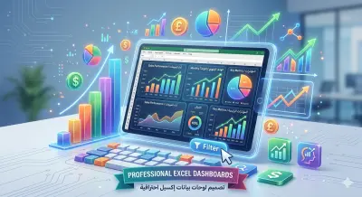 تصميم لوحة بيانات (Dashboard) احترافية وتفاعلية على Excel لتحليل بياناتك.
