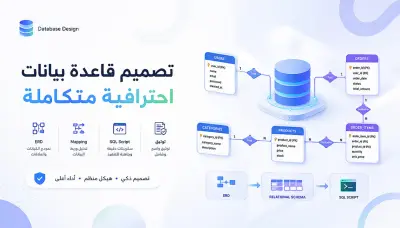سأصمم لك قاعدة بيانات احترافية بـ MySQL أو sql server مع ERD