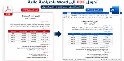 تحويل ملفات PDF إلى Word مع الحفاظ على التنسيق 100%