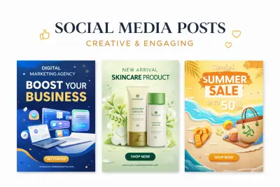 تصميم بوستات سوشيال ميديا احترافية لزيادة التفاعل والمبيعات