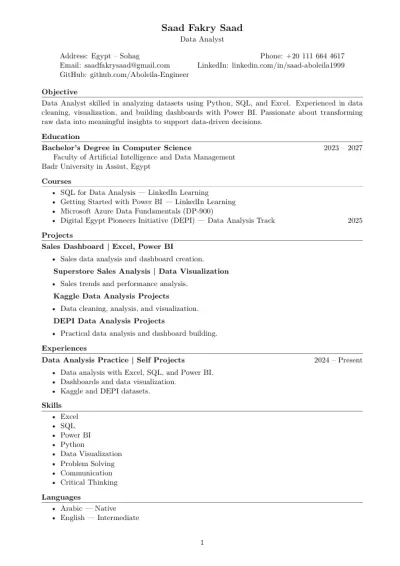 صورة العمل تصميم CV احترافي مطابق لمعايير ATS للشركات المحلية والعالمية