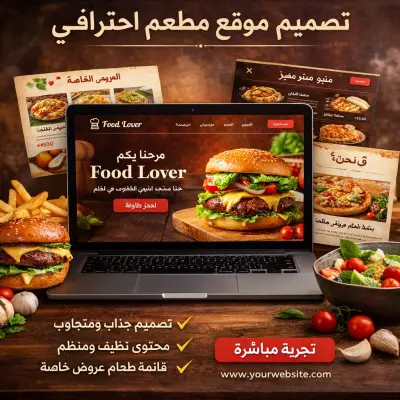 تصميم موقع مطعم احترافي (Restaurant Website UI)