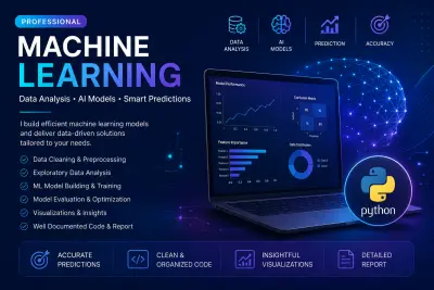 عمل مشاريع ذكاء اصطناعي وMachine Learning مع تحليل بيانات وتوقعات دقيقة
